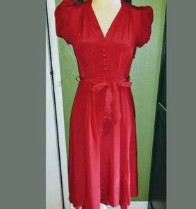 Betsey Johnson vintage 90s red silk dress